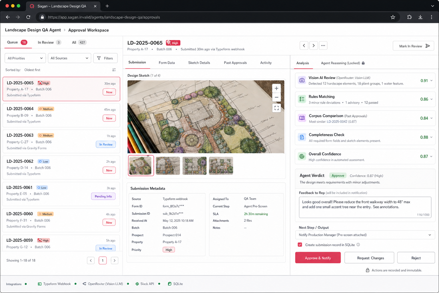 Landscape Design QA Agent workflow preview