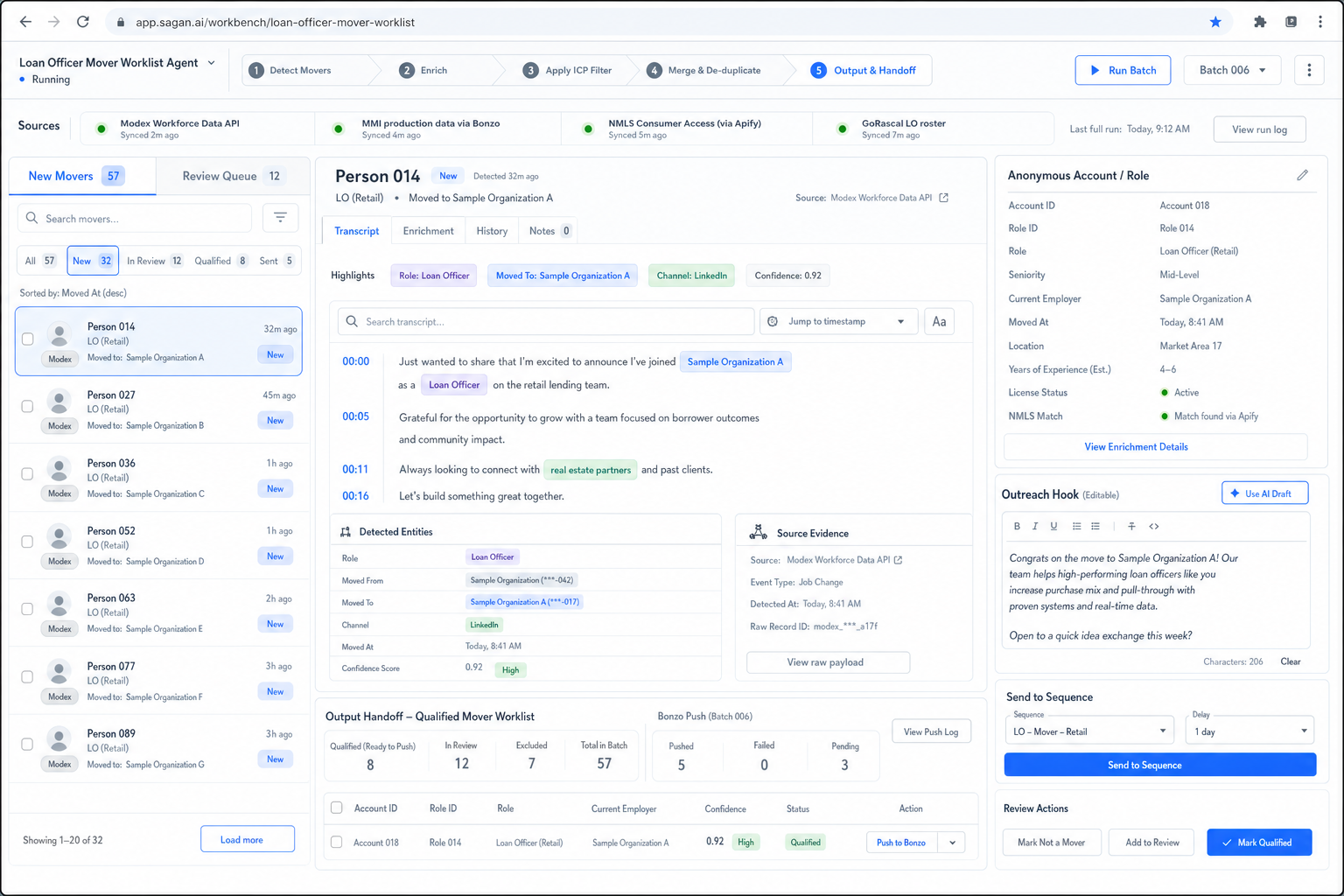 Loan Officer Mover Worklist Agent workflow preview