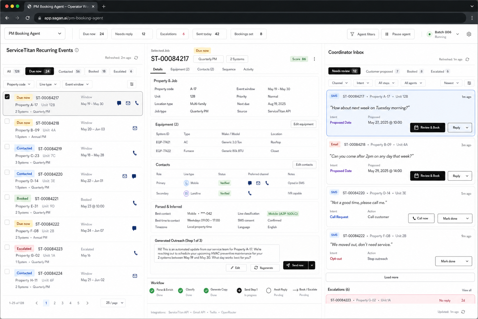 Pm Booking Agent workflow preview