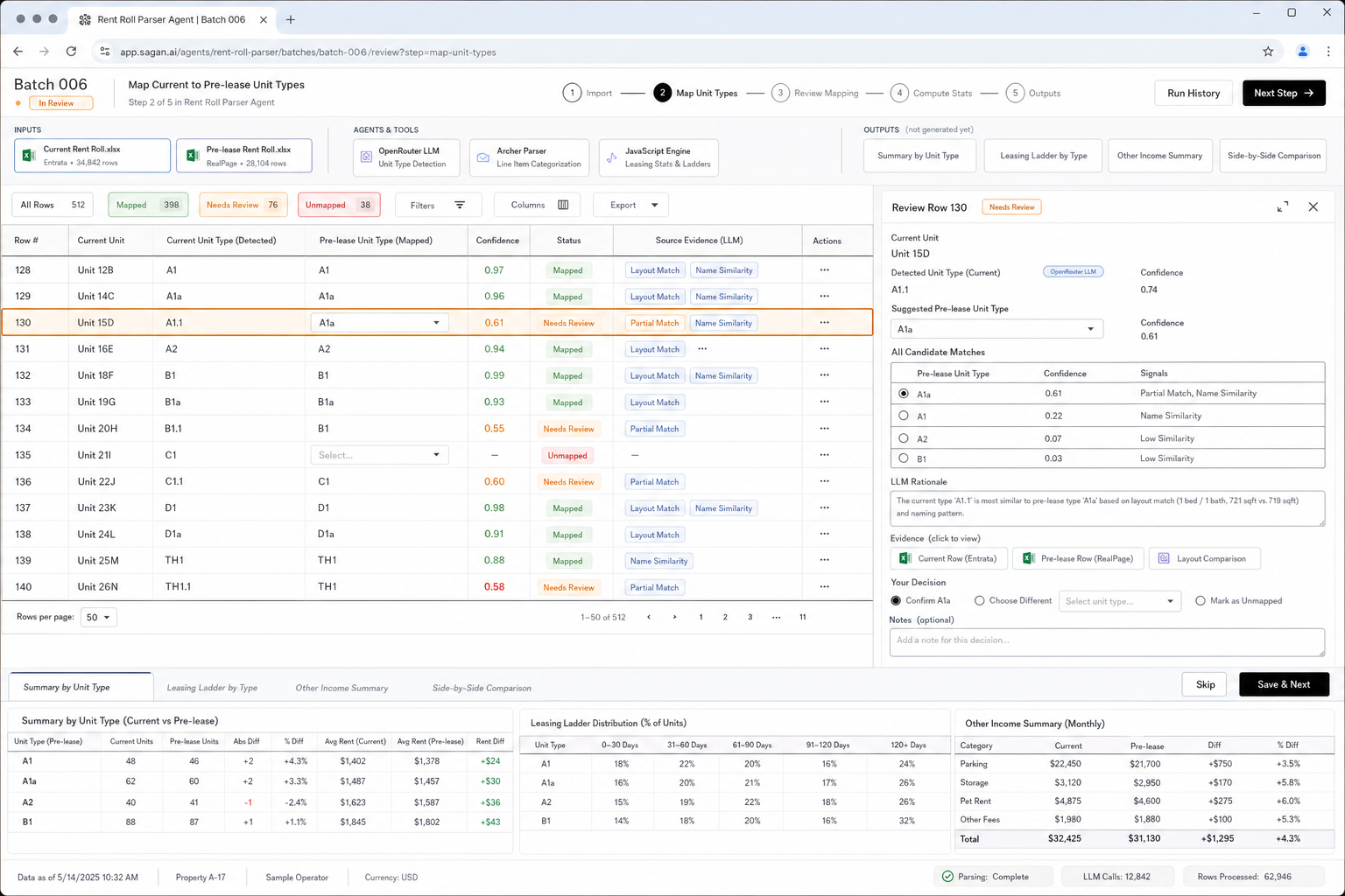 Rent Roll Parser Agent workflow preview
