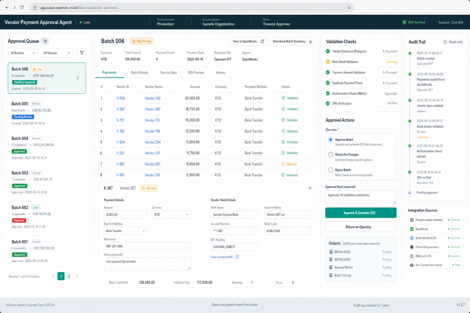 Vendor Payment Approval Agent workflow preview