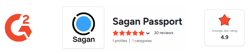 Sagan Passport on G2 – 5 Stars, 30 Reviews, 4.9 Average Rating